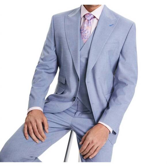NEW TAYION men's classic fit suit jacket blazer in light blue